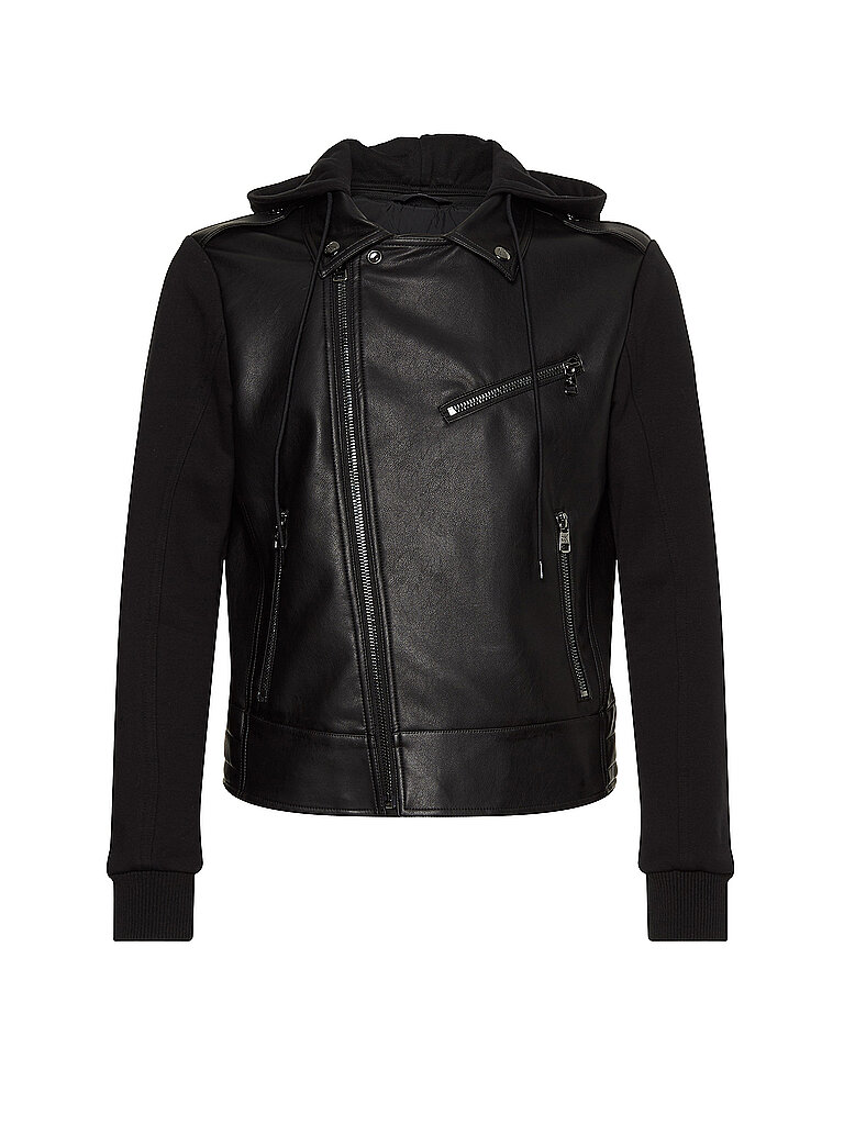 CALVIN KLEIN JEANS Jacke in Lederoptik schwarz | XS